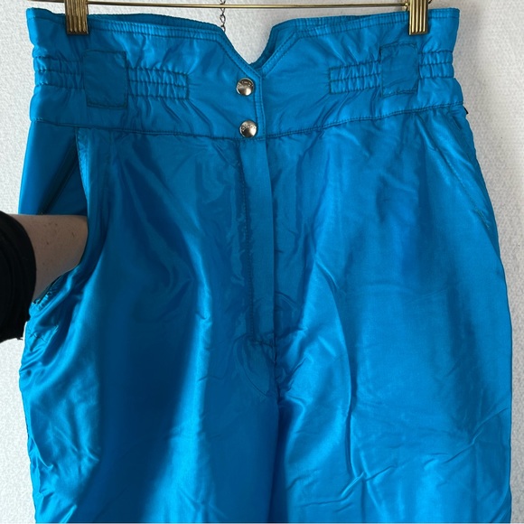 Vintage 80’s Skimer Paris 2pc matched set ski suit bright blue flawless made USA - Picture 10 of 16